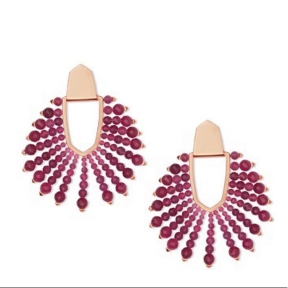 Kendra Scott Diane beaded rose gold earrin… - Picture 2 of 6